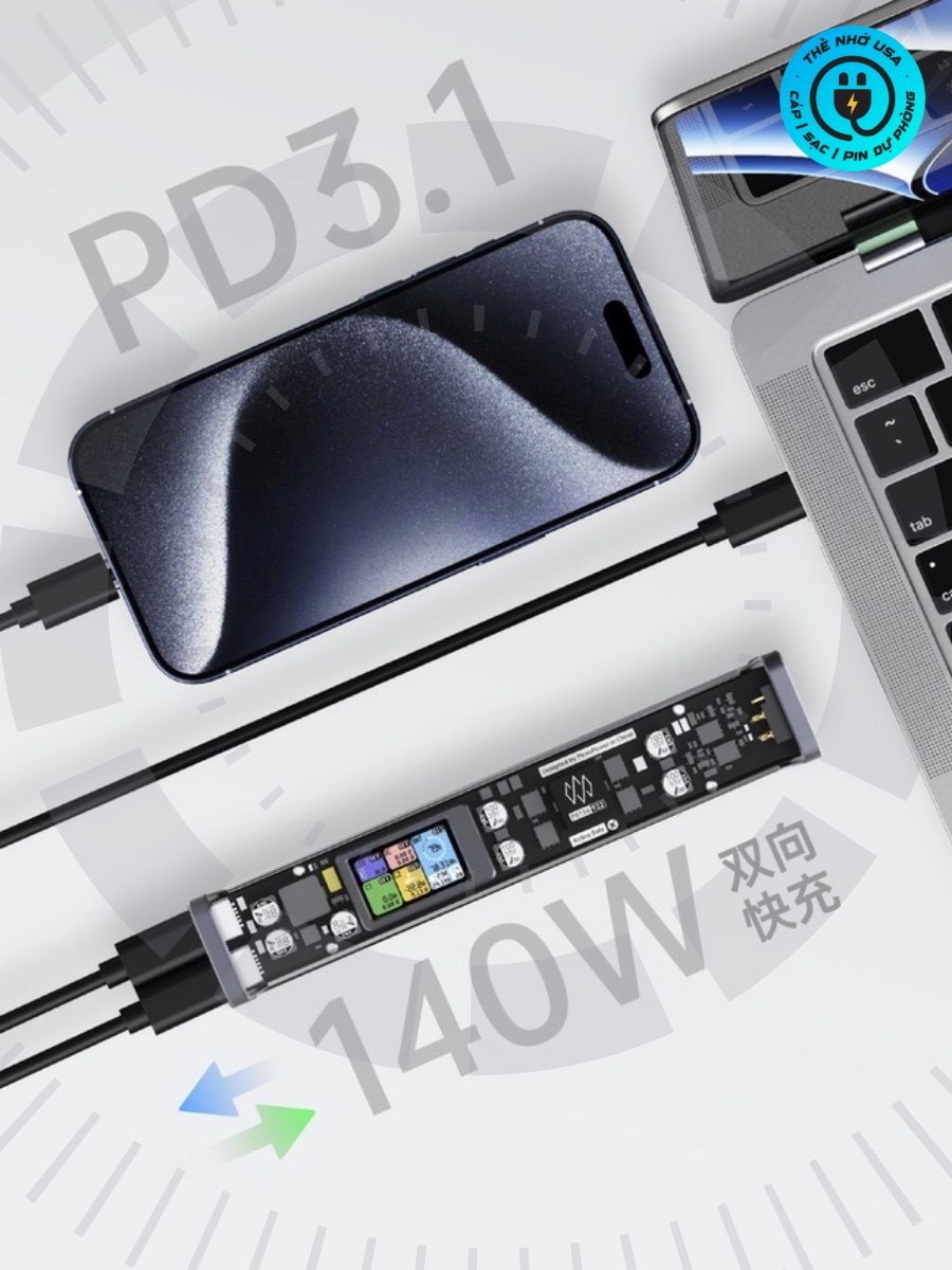 Sạc dự phòng Picea Power X5 520W 2C1DC 27000mAh PD 3.1 140W PPS 5A QC AFC SCP PE vỏ CNC IP66