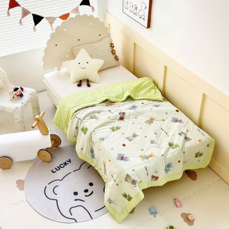 Chăn Cho Bé TOPAZ Nhập Khẩu, Chất Liệu Cotton Thun Lạnh Mềm Mại Thoáng Khí Lành Tính Giao Ngẫu Nhiên
