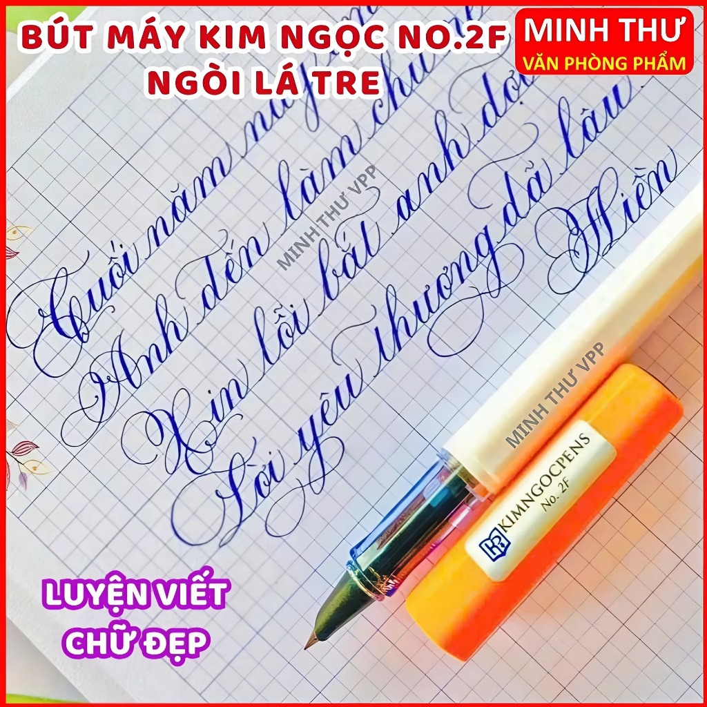 Bút lá tre thanh đậm luyện chữ đẹp Kim Ngọc No2F dành cho người mới tập ...