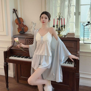 B99 Bộ Lụa Ngủ Nữ Hai Dây Lụa Chất Latin Cao Cấp Họa Tiết Chấm Bi Sang Trọng Kèm Đệm Mút Phương Linh Underwear