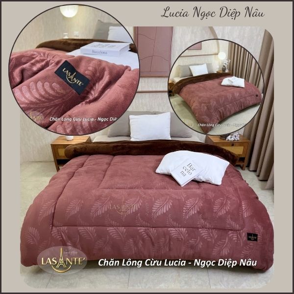 Ảnh Chăn Lông Cừu Đại Hàn Mùa Đông Lucia 3 Lớp Chính Hãng Lasante 2m1x2m4 Nặng 4,3 Kg 3