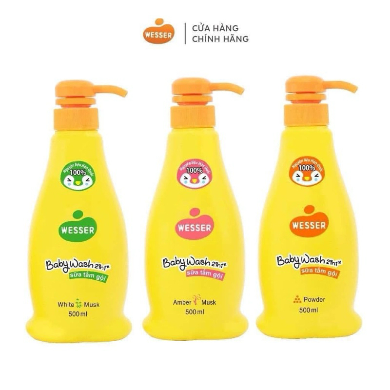 Sữa Tắm Gội Weser 500ml Sữa Tắm Gội Toàn Thân cho Bé Sơ sinh