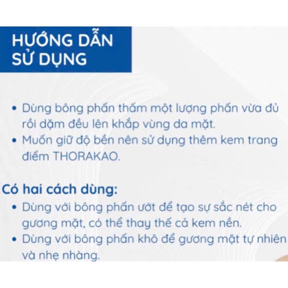 PHẤN TRANG ĐIỂM TRẮNG DA 9G,13G CHÍNH HÃNG THORAKAO