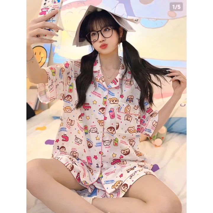 Bộ đồ ngủ pijama mặc cho nữ cộc đùi thường,Đồ ngủ nữ,Đồ bộ mặc nhà,sét bộ pijama mặc nhà💖 Sỉ pijama