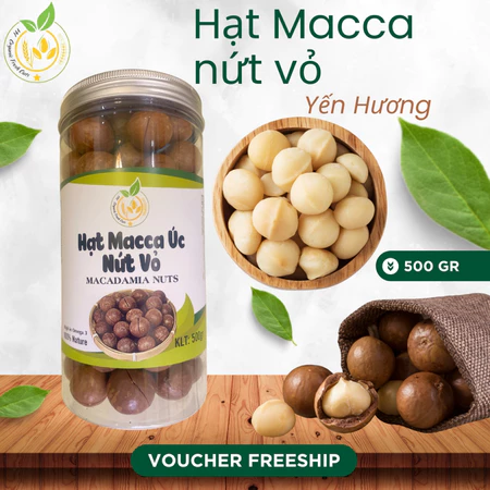 Hạt macca nứt vỏ Yến Hương, hạt macca sấy chín, size lớn - 500g