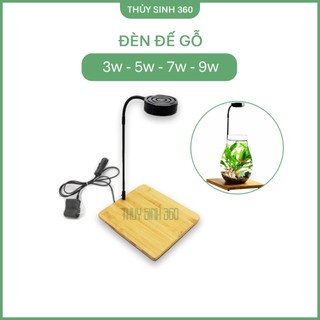 Đèn Led Đế Gỗ - Dùng Cho Bể Thủy Sinh Mini, Bán Cạn, Terrarium - Đế Gỗ Tre Ép Độ Hoàn Thiện Cao