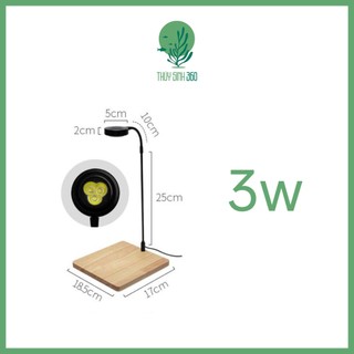 Đèn Led Đế Gỗ - Dùng Cho Bể Thủy Sinh Mini, Bán Cạn, Terrarium - Đế Gỗ Tre Ép Độ Hoàn Thiện Cao