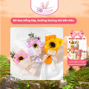 Bó Hoa Hồng Sáp, Bó Hoa Hướng Dương Giả Bền Màu, Món Quà Tặng Ý Nghĩa, Quà Tặng Cho Ngày 20/10, Thỏ Cosmetic