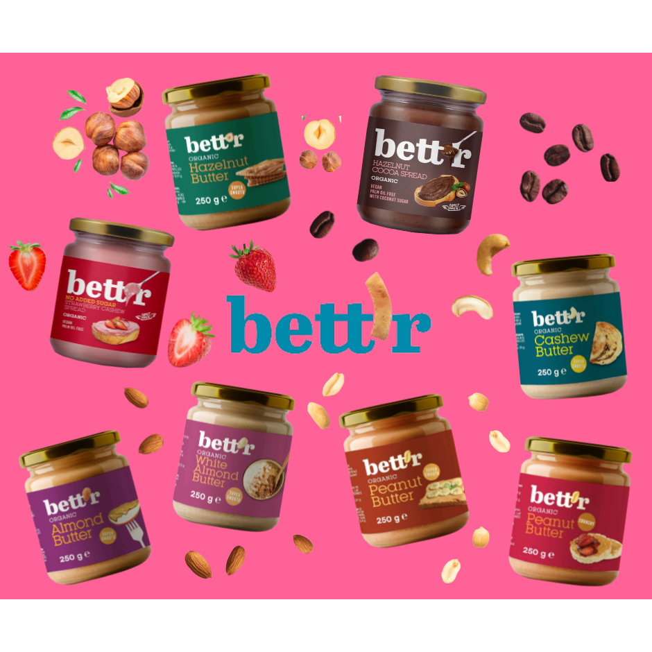 Bơ Hạt Hữu Cơ Bett’r 250g Điều, Hạnh Nhân, Hạt Phỉ Đậu Phộng - Almond Peanut Cashew Hazelnut Spread