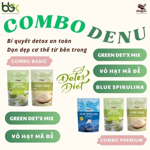 Bột tảo xoắn xanh Blue Spirulina hữu cơ Dragon Superfoods active phycocyanin