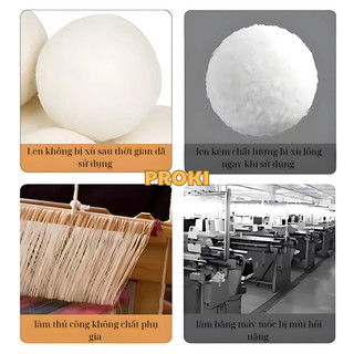 Bóng Sấy Len Cừu PROKI Mềm Vải, Sấy Khô Nhanh, Giảm Tĩnh Điện, Khử Mùi Hiệu Quả, Tái Sử Dụng