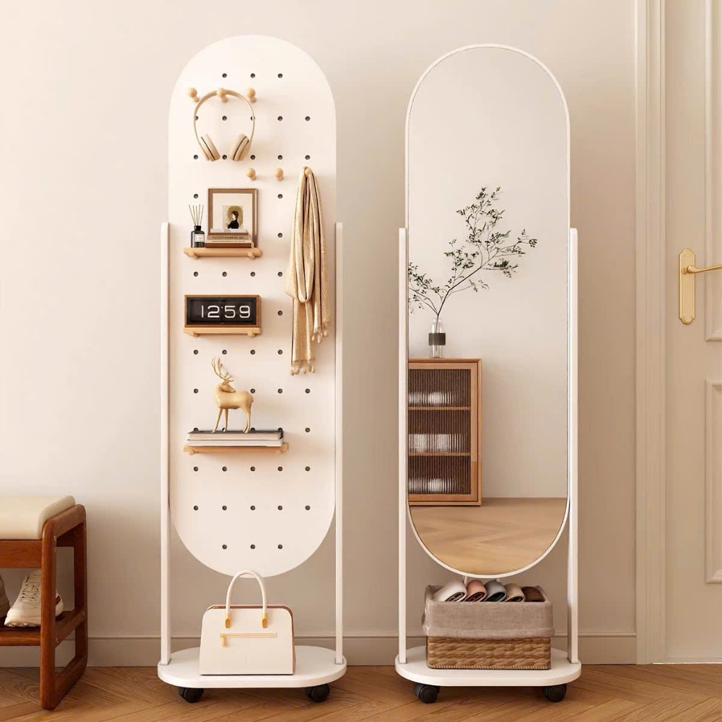 Ảnh Gương Kệ Soi Toàn Thân Khung Gỗ có bánh xe Vuadecor kích thước 45x170cm 4