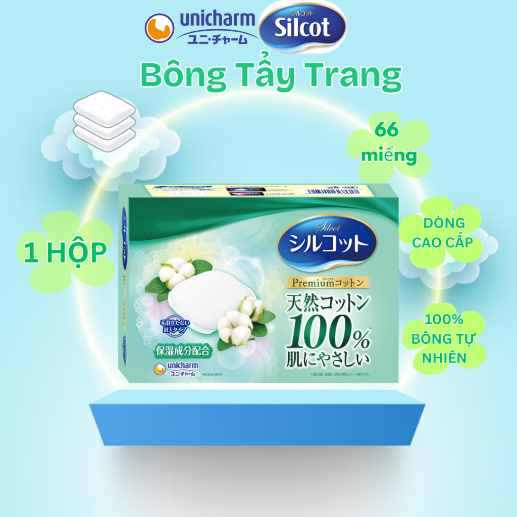 Hộp Bông Tẩy Trang Silcot Premium Nhật Bản 66 miếng/hộp_MOMYKIDSSTORE ...