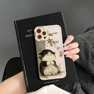 Ốp Lưng iPhone Happy Cat Cạnh Vuông, Chống Sốc, Bảo Vệ Camera - iP 6/6s/7/8/Plus/X/XS/XR/11/12/13/14/15/16/Pro/Max/Mini