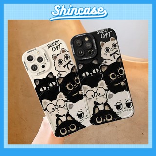 Ốp Lưng iPhone Sweet Cat Cạnh Vuông, Chống Sốc, Bảo Vệ Camera - iP 6/6s/7/8/Plus/X/XS/XR/11/12/13/14/15/16/Pro/Max/Mini