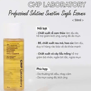 Nước Thần CNP Cam Thảo Laboratory Professional Solutions Sensitive Single Essence 150ml Duduhouse