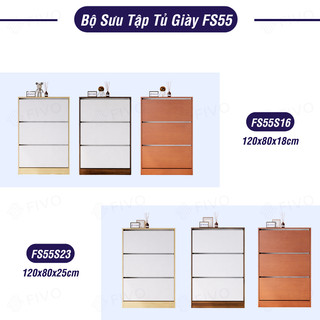 [Freeship HCM] Tủ Giày Gỗ Cánh Lật Thông Minh FIVO FS55 Gỗ Chống Ẩm, Tiết Kiệm Không Gian, Dễ Dàng Lắp Đặt