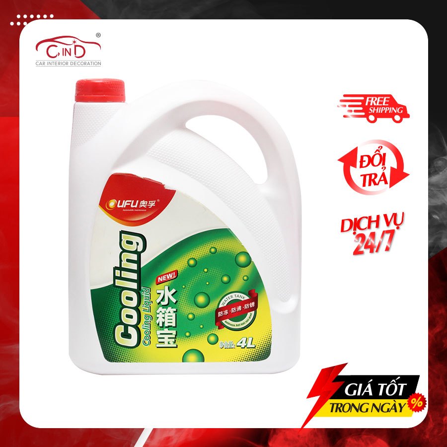 Nước Làm Mát Giải Nhiệt Động Cơ Xe Màu Đỏ OUFU AF-1202 4L Phù Hợp Cho Nhiều Dòng Xe Ô Tô Xe Hơi Xe Tải Xe Máy