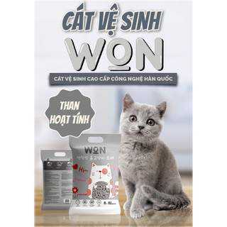 [COMBO 3-6 TÚI] Cát Mèo WON Cát Vệ Sinh Cho Mèo Siêu Vón Nhanh – Túi 8.8Lbs (~4kg)