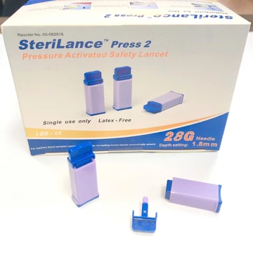 Kim chích lấy máu dùng 1 lần SteriLance. kim lấy máu tự động an toàn