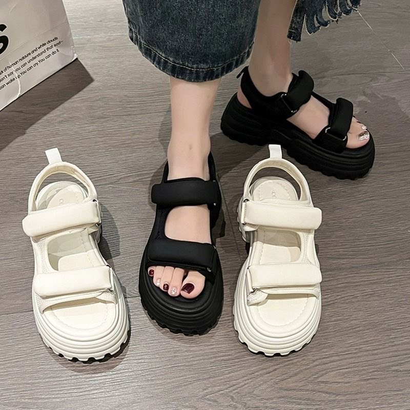 (Sẵn sz 35) Dép Quai Hậu Đế Độn Răng Cưa Quai Dán Ulzzang