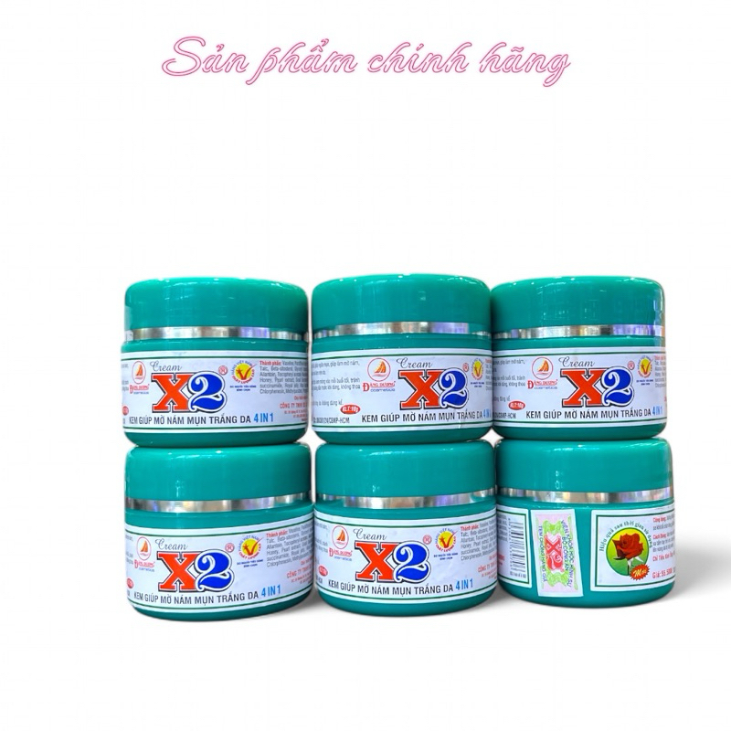 Kem X2 Hủ Trần Màu Xanh Giúp Mờ Nám Mụn Trắng Da 4in1 10gram Chính Hãng