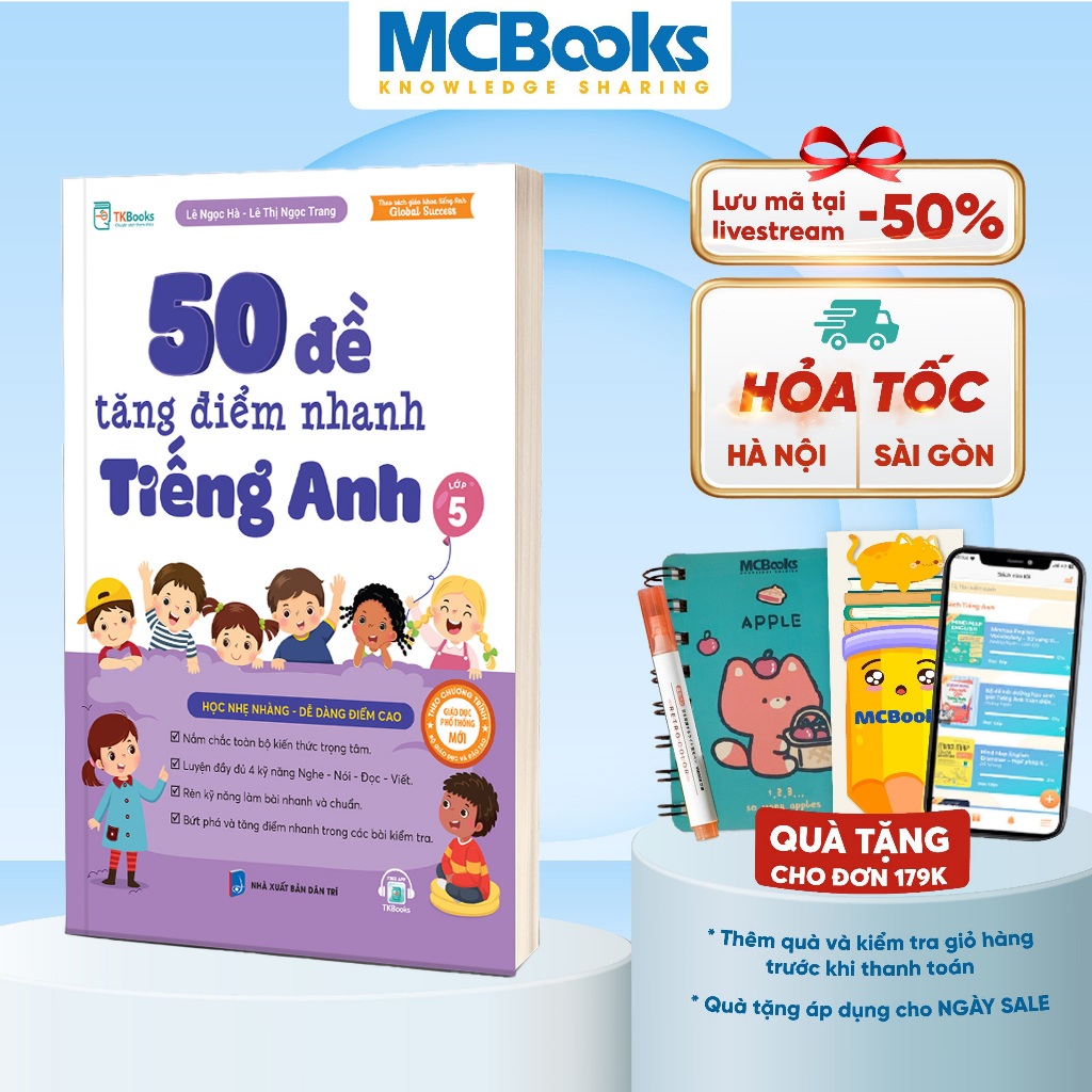 Sách - 50 Đề Tăng Điểm Nhanh Tiếng Anh – Lớp 5