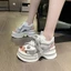 Giày Sandal Đế Độn Chất Da Pu Phù Hợp Mọi Thời Trang 2025