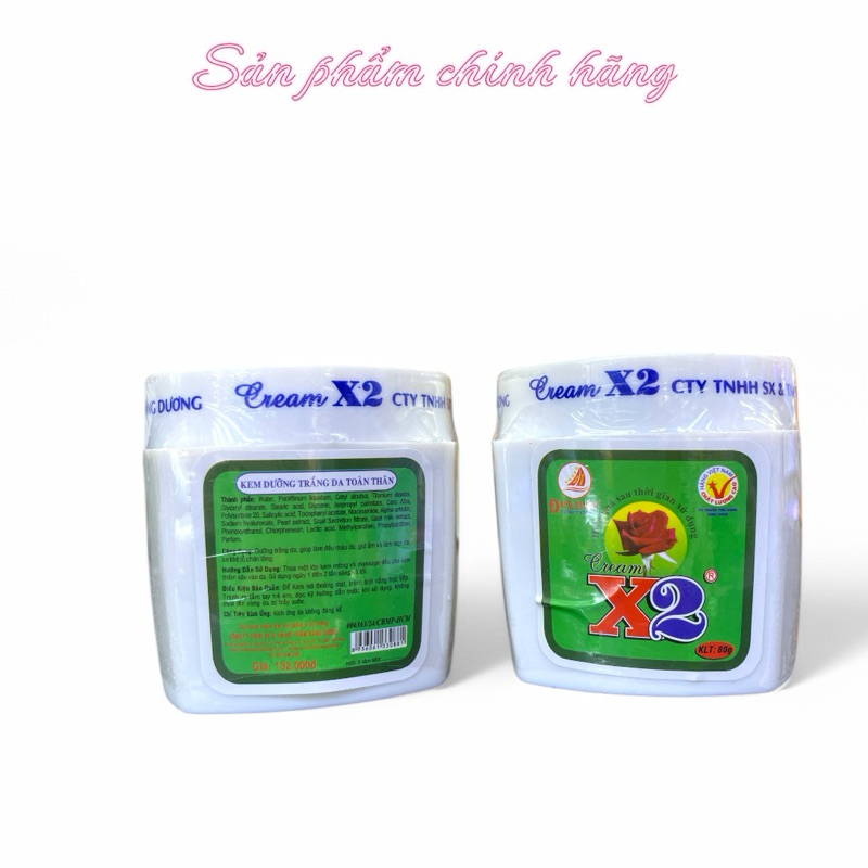 Kem X2 Dưỡng Trắng Da Toàn Thân 80gram Chính Hãng