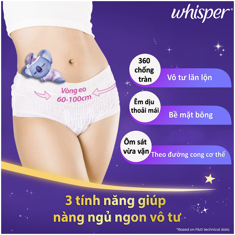 Ảnh Mua 3 Tặng 1 Băng Quần WHISPER Koala Cho Giấc Ngủ Ngon Trọn Vẹn Size M-L Gói 2 Miếng 2