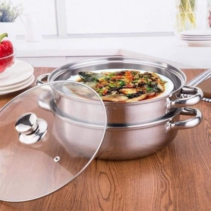 NỒI HẤP INOX 2 TẦNG, 3 TẦNG SIZE 28CM SIÊU TIỆN LỢI