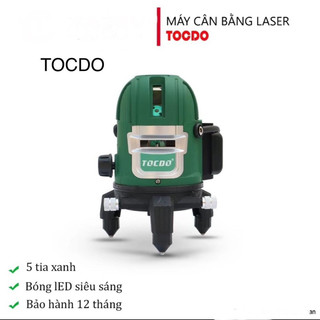 [Được kiểm tra ]Máy cân bằng lazer tocdo  5 tia xanh siêu sáng dùng ngoài trời từ nhà Tocdo( bộ 2 pin lớn 1 sạc)