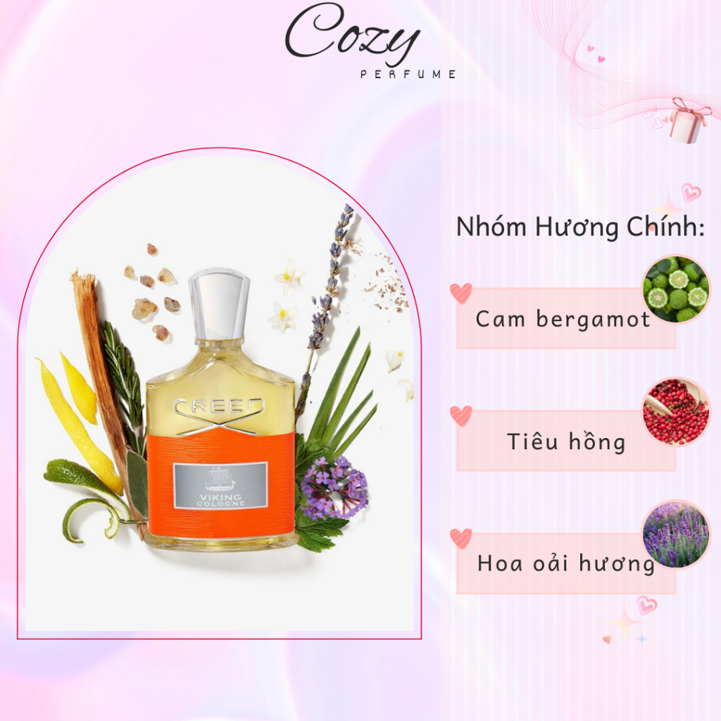 Nước hoa nam Creed Viking Cologne EDP Chiết 5ml/10ml Hương thơm Hấp dẫn, Phóng khoáng - Cozy Perfume