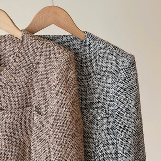 Áo khoác dạ kẻ tweed dáng croptop Forgirl áo khoác form tiểu thư dáng ngắn T039