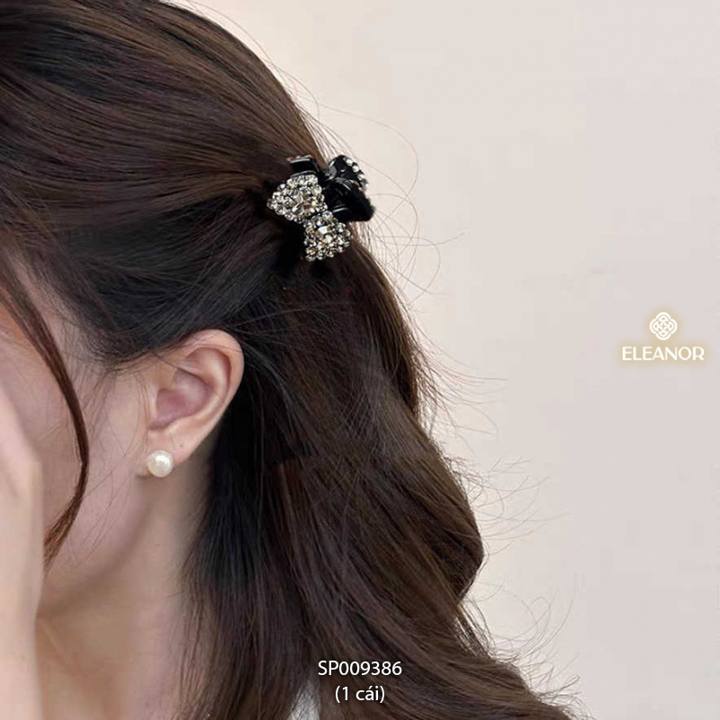 Kẹp tóc nữ càng cua Eleanor Accessories hình nơ đính đá phụ kiện tóc kẹp tóc mái mini 9386
