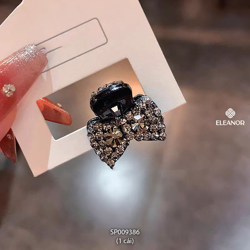 Kẹp tóc nữ càng cua Eleanor Accessories hình nơ đính đá phụ kiện tóc kẹp tóc mái mini 9386