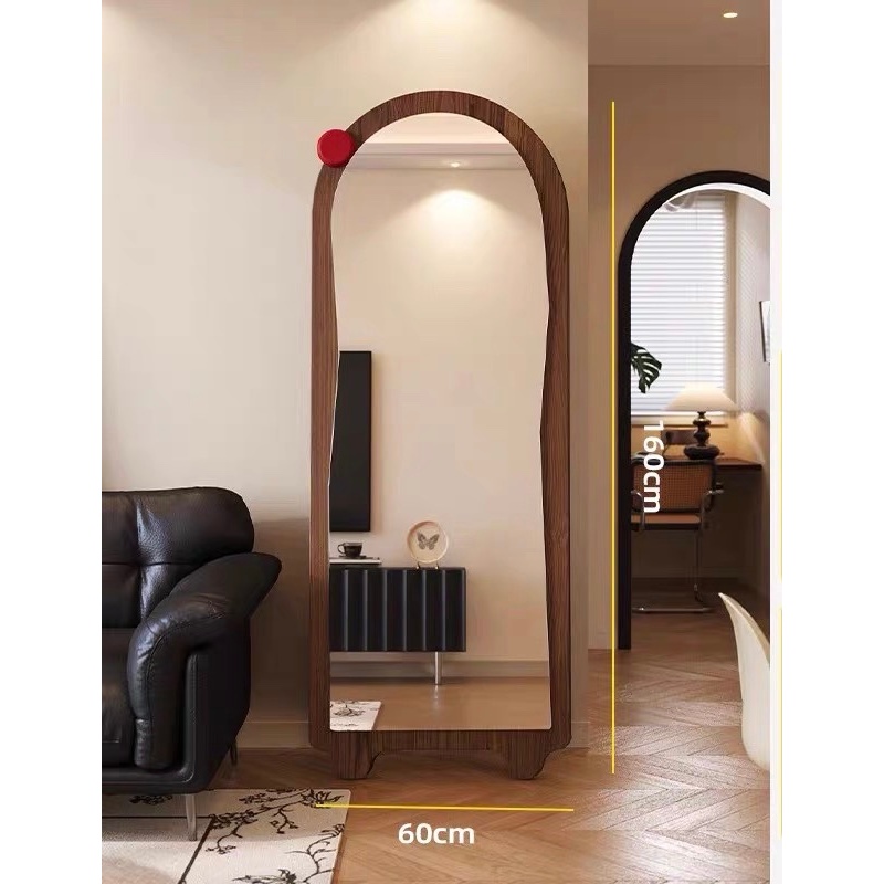 Ảnh Gương toàn thân khung gỗ màu nâu Hình Sóng Mẫu 3 VUADECOR kích thước 60x160cm 3