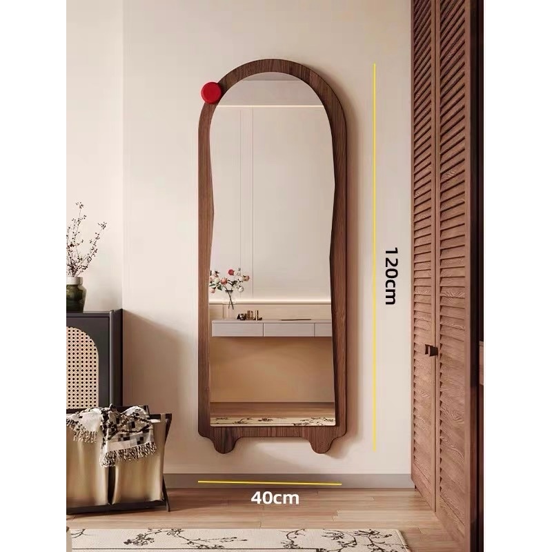 Ảnh Gương toàn thân khung gỗ màu nâu Hình Sóng Mẫu 3 VUADECOR kích thước 60x160cm 4