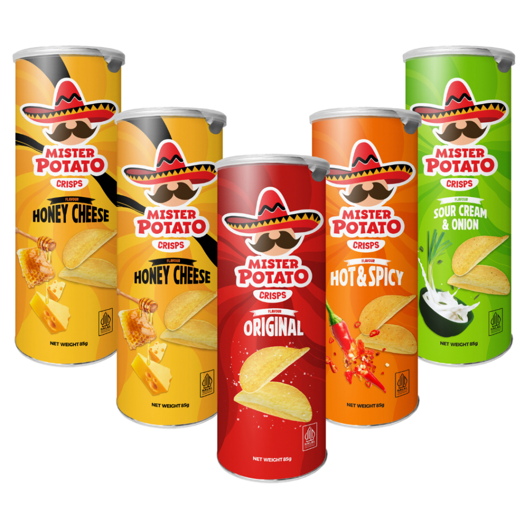 Ảnh Combo 5 Hộp Snack Khoai Tây Mister Potato 85g (2 phô mai + truyền thống + hành kem + cay) 1