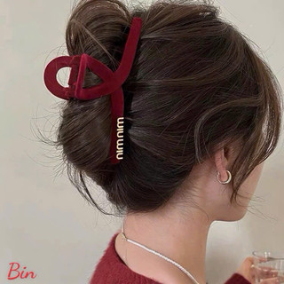 Kẹp tóc nơ TONE đỏ đen nhỏ gọn xinh xắn