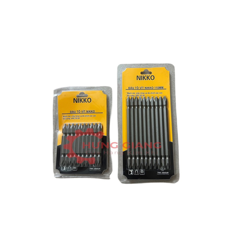 10 Mũi Bắn Vít, Đầu Bắn Vít Nikko 2 Đầu Từ Tính Cao, Cứng Cáp Dùng Cho Máy Khoan Cá