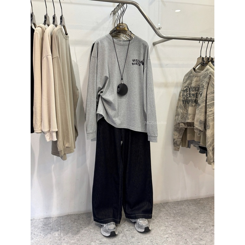 Ảnh Áo thun dài tay unisex Stuffing form rộng oversize chất cotton xịn mềm MC21.studios a3408 4