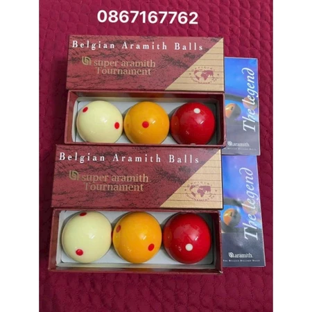 Bi Lip/Bi 3C, bộ 3 bóng bida Aramith chơi bàn líp hoặc 3 băng chất liệu nhựa đặc, sáng hạn chế bám lơ - Bi A Lạc Đạo