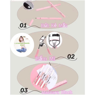 Combo Bộ Makeup Mắt Cơ Bản 3 In 1 Màu Hồng Cam