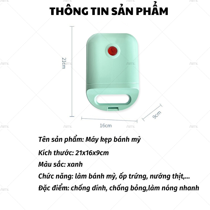 Aimi Máy Nướng Bánh Mì, Máy Nướng Bánh đa Năng Làm đồ ăn Sáng Tiện Lợi 520W