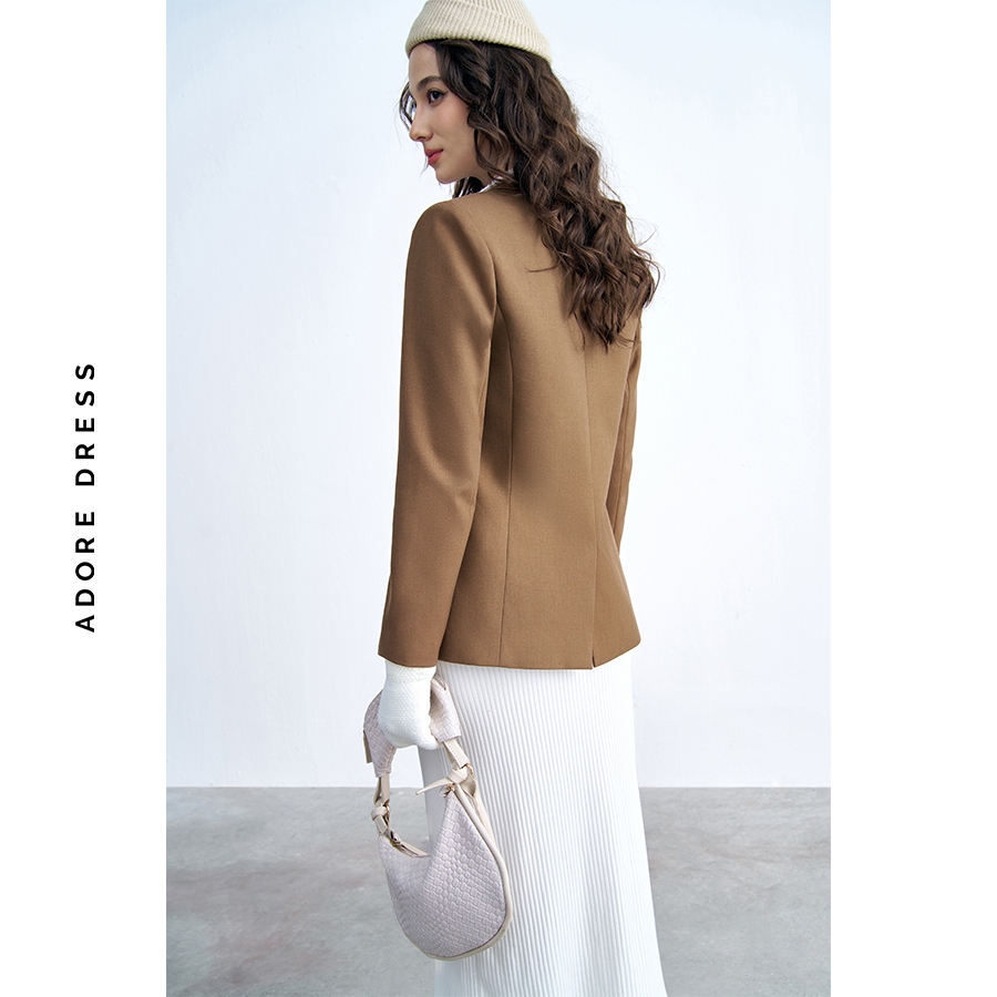 Ảnh 412BL1018 - Áo blazer dạ camel diễu chỉ ADORE DRESS 4