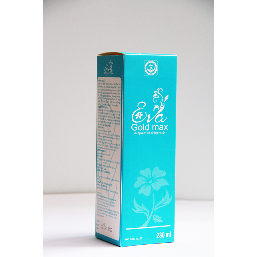 Dung dịch vệ sinh phụ nữ  EVA Goldmax hỗ trợ giảm khí hư, khử mùi hôi, do vi khuẩn, nấm candida
