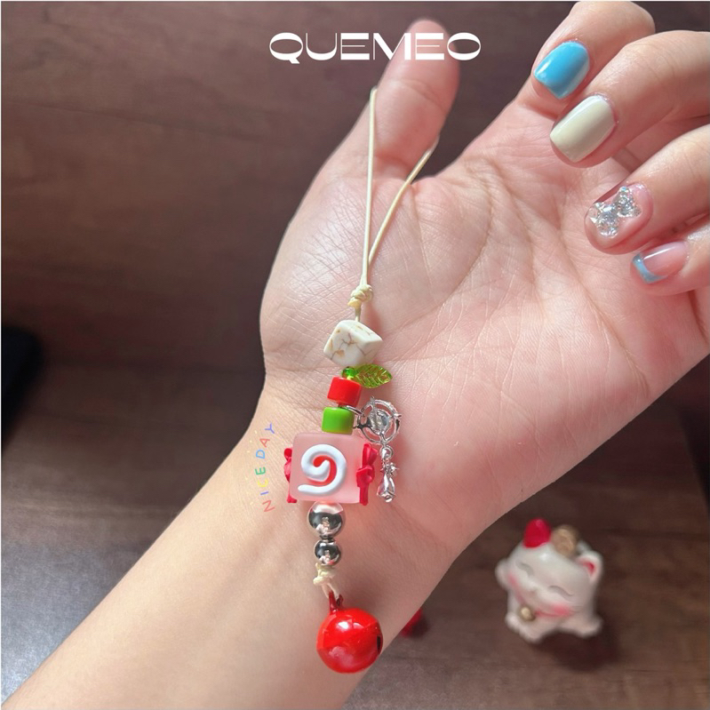 [SỈ] Móc khóa nơ đỏ May mắn đang yêu Ngọt ngào treo túi xách chìa khoá ba lo