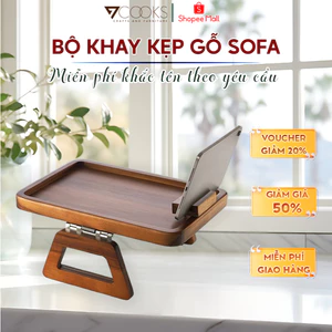 <MIỄN PHÍ KHẮC TÊN>Bộ khay kẹp sofa thương hiệu 7COOKS, sang trọng, tiện lợi, phù hợp mọi không gian phòng khách
