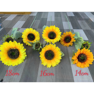 Combo 3 cành hướng dương 3b, dài 90cm ,bông 14cm thân phủ phấn hàng nhập